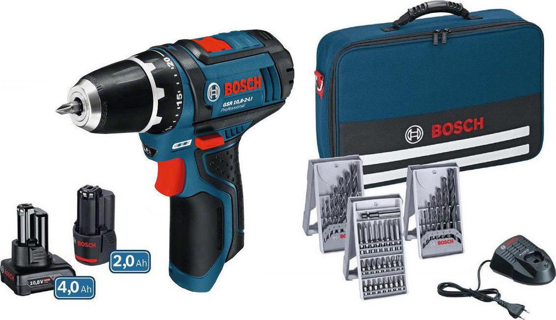 BOSCH ΕΠΑΓΓΕΛΑΜΤΙΚΟ ΔΡΑΠΑΝΟΚΑΤΣΑΒΙΔΟ ΜΠΑΤΑΡΙΑΣ ΣΕΤ 12V-15 (1x2.0Ah + 1x4.0Ah) + ΕΞΑΡΤΗΜΑΤΑ (#0615990G6L)