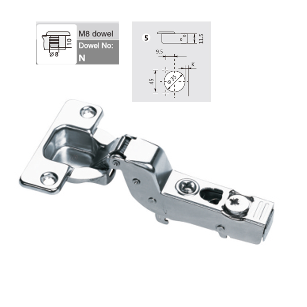 ΜΕΝΤΕΣΕΣ C80 PIVOT-PRO CLIP 45mm 110° ΠΟΛΛΑΠΛΩΝ ΡΥΘΜΙΣΕΩΝ ΜΕ ΦΡΕΝΟ ΜΕΓΑΛΟ ΓΟΝΑΤΟ +DOWEL ΣΤΟ ΚΕΦΑΛΙ Φ8mm ΧΩΡΙΣ ΤΑΚΑΚΙ DTC