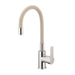 RUMBA CHROME DECK-MOUNTED SINGLE-LEVER KITCHEN MIXER H:405mm WITH FLEXIBLE BEIGE SPOUT KFA