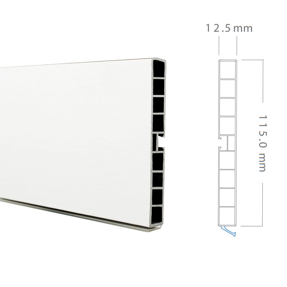 ΜΠΑΖΑ ΠΛΑΣΤΙΚΗ ΛΕΥΚΗ Υ:150mm ΜΕ ΛΑΣΤΙΧΟ Μ:3900mm