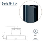 VOLPATO GOLA PROFILE G44 CLAP 'N' FIT VERTICAL DOUBLE 4.7m BLACK ANODISED ALUMINIUM
