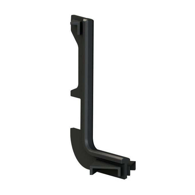 ΕΣΩΤΕΡΙΚΗ ΠΛΑΣΤΙΚΗ ΓΩΝΙΑ 90o ΓΙΑ GOLA G12 "L" ΜΑΥΡΗ ΥxΠ: 57x37mm VOLPATO