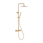 KFA MOZA BRUSHED GOLD PREMIUM RAINSHOWER SET WITH A THERMOSTATIC SHOWER MIXER H:850-1250mm