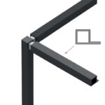 ALUMINIUM STRUCTURE PROFILE FOR SHELF Q20 20x20x34mm MATT BLACK